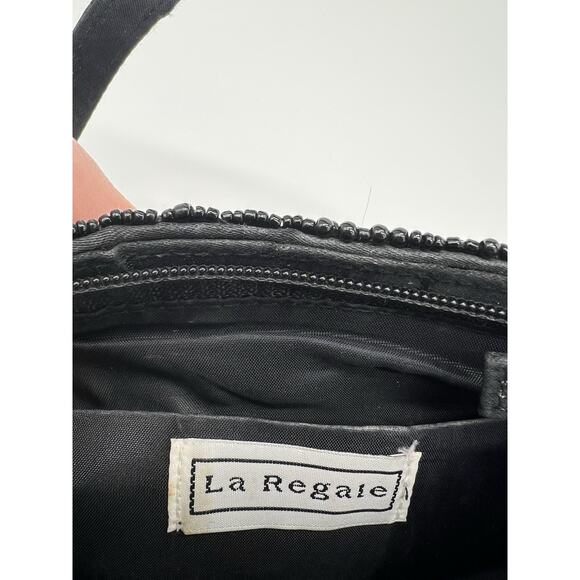 Vintage 80s La Regale Feathers and Beaded Small Handle Evening Purse Zipper READ - Picture 4 of 5